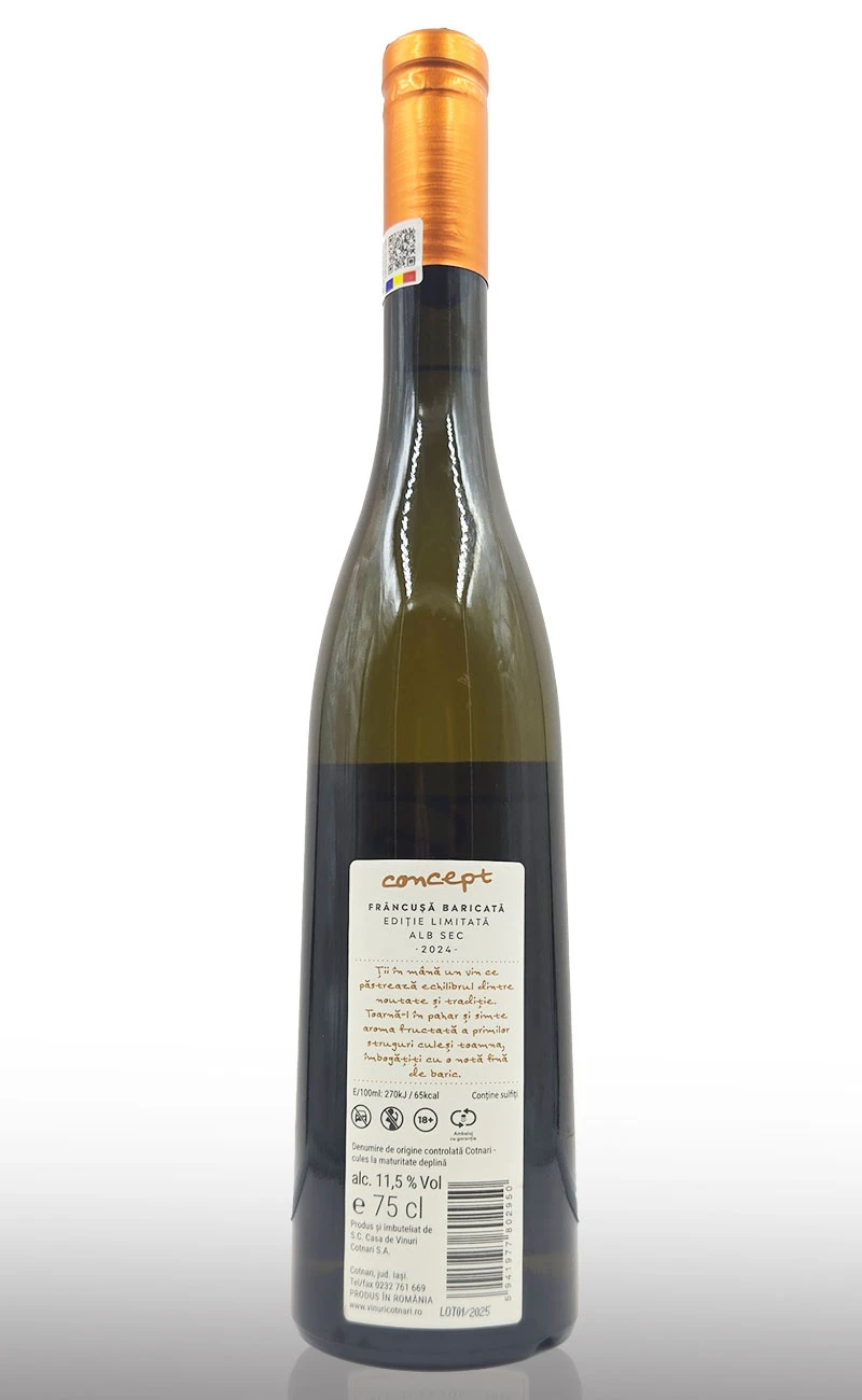 Vin alb sec, Cotnari Concept Francusa Baricata